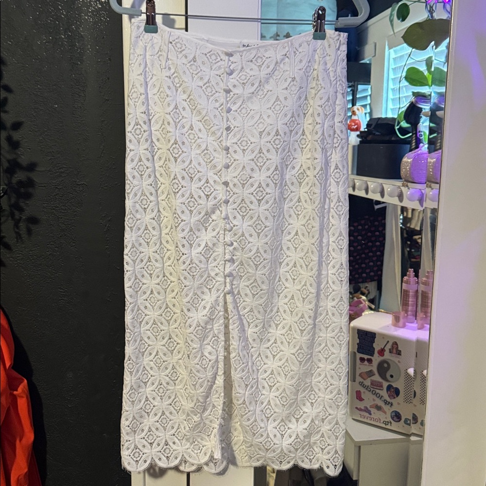 For Love And Lemons Cream Lace skirt